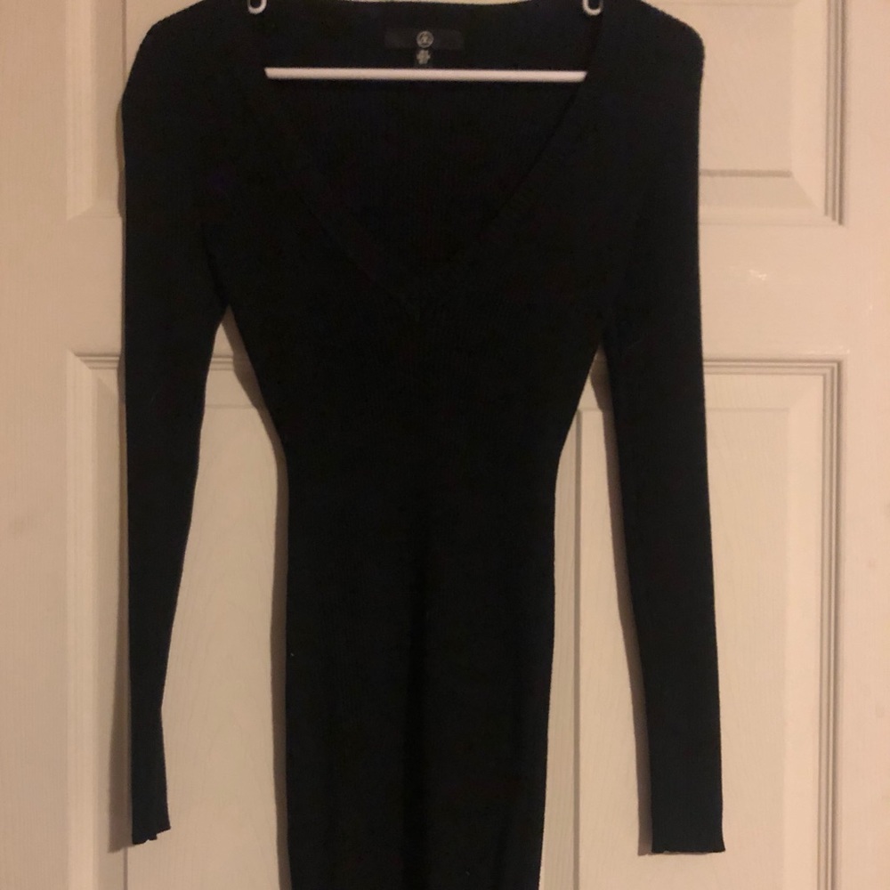 Missguided Black Bodycon Sweater Dress
